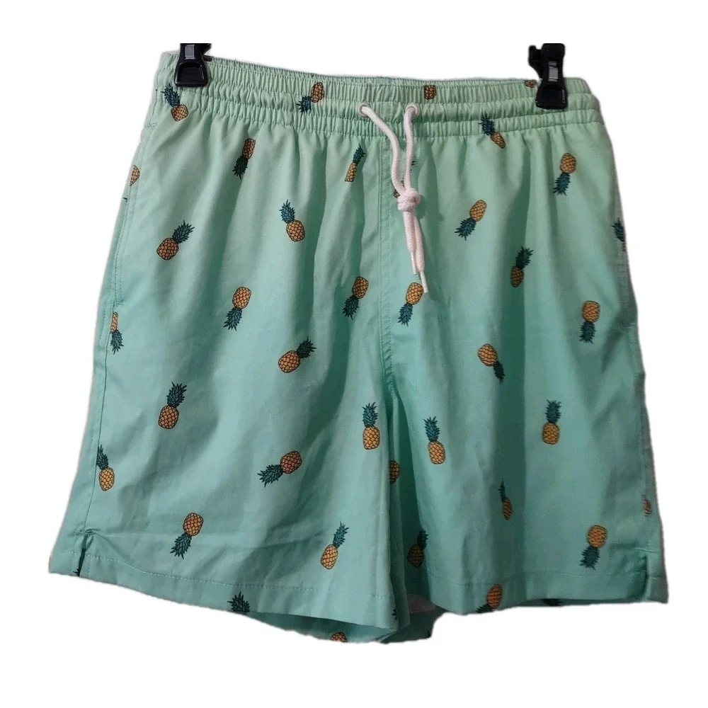Swimsuit Wave Zone Medium 32/34 Mens Pineapple Bathing Suit Green Swim Shorts‎